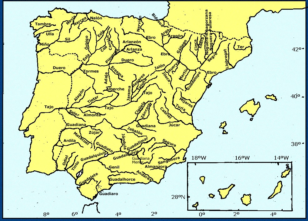 mapa espana rios